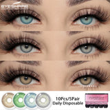 Yeknu Daily Lens 10Pcs/5Pair Colored Contact Lenses Natural Gray Contact Daily Disposable 1day Use Colored Makeup Lenses