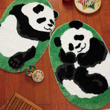 Yeknu Tufting Panda Bathroom Mat Soft Cartoon Animal Kids Room Pad Living Area Carpet Anti-slip Rug Kawaii Home Nursery Decor 50x80cm