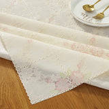 Yeknu PVC Waterproof Tablecloth Oil Proof Wash Free Lace Plastic Table White Pattern Restaurant Desk Sheet Hotel Breakfast Mat