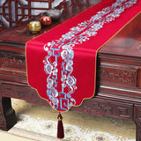 Yeknu Chinese Style Embroidered Table Flag High-End Rich fish Table Runners Home Wedding Decoration Simplicity Long Tablecloth