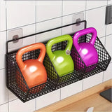 Yeknu Grid Kitchen Organizer Basket Wall Mounted Tableware Drainboard Functional Fruit Vegetable Storage Home Kitchen Accessories