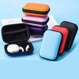 Yeknu 1pc Portable Waterproof Headphone Storage Bag, Data Cable Packing Cube, EVA Protective Case For Travel