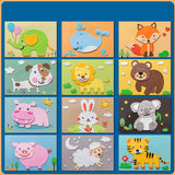 Yeknu 12 Pcs/Set 3D EVA Foam Handmade Sticker Cartoon Animal Vehicle Style DIY Stickers for Kindergarten Kids Gift