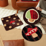 Yeknu Lovely Tufting Seat Cushion Mat Soft Round Square Mushroom Dots Chair Sofa Pad Home Office Warm Room Decor for Autumn Winter