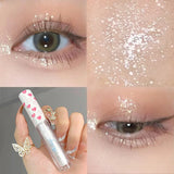 Yeknu 6 Colors Glitter Liquid Eyeshadow Waterproof Pearlescent Shiny Eye Shadow Highlighter Sequins Lying Silkworm Makeup Beauty Tool