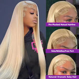 Yeknu 613 Blonde Lace Front Wig Straight Human Hair Wigs For Women 200 Density 13x4 13x6 HD Lace Frontal Wigs Pre Plucked Remy Hair