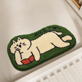 Yeknu Cute Tufting Cat Dog Bathroom Mat Cartoon Bathmat Rug Carpet Entrance Doormat Floor Anti Slip Pad Aesthetic Home Decor 40x70cm