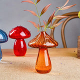 Yeknu Colourful Mushroom Vase Plant Glass Plant  Bud Vase Decoration Home Glass Aromatherapy Vase Living Room Dining Room Desktop