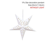 Yeknu Hollow Star Hanging Pendants Ramadan Decoration 2024 for Home Navidad Natal Noel Gifts Christmas Ornaments New Year 2025