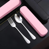 Yeknu 3Pcs/Set Stainless Steel Portable Tableware Set - Durable and Collectible Fork, Spoon, Chopsticks with Box Perfect for Outdoor