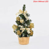 Yeknu 20/30cm Artificial Christmas Tree Table Ornament with LED Light Balls Christmas Decoration for Home New Year Gift Mini