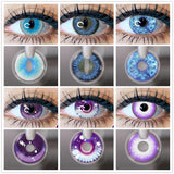 Yeknu 1 Pair Blue Contact Lenses  Cosplay Anime Makeup Beauty Color Contact Lenses for Eyes/Party Club  Lentes De Contacto