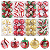 Yeknu 6Pcs/box 6cm Christmas Ball Ornaments Xmas Tree Hanging Pendant Christmas Decorations for Home Navidad Natal New Year Gift