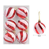 Yeknu 6Pcs/box 6cm Christmas Ball Ornaments Xmas Tree Hanging Pendant Christmas Decorations for Home Navidad Natal New Year Gift