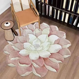 Yeknu Special-Shaped New Flower Soft Floor Mat Purple Peony Art Rug Cushion Rugs For Bedroom Table Living Room Carpet