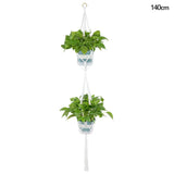 Yeknu Macrame Handmade Plant Hanger Baskets Flower Pots Holder Balcony Hanging Decoration Knotted Lifting Rope Home Garden Supplies