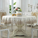 Yeknu European Style Round Tablecloth, Elegant Lace Tablecloth, Dining Table Cloth, Kitchen Table Cover, Decorative Towel