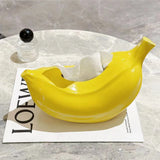 Yeknu Ceramic Banana Tissue Box Creative Tissue Case Restaurant Bedroom Tissue Box Holder Wet Tissue Case Napkin Holder Decoraction