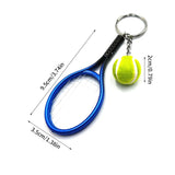 Yeknu Tennis Keychain Alloy Tennis Raclet, Ball Split Ring Keychain For Sport Lovers Team Sports Bag Chain Pendant