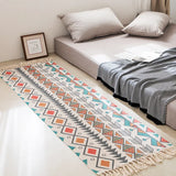 Yeknu Luxurious Bohemian style cotton linen soft carpet handmade tassel carpet living room bedside mat