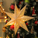 Yeknu Hollow Star Hanging Pendants Ramadan Decoration 2024 for Home Navidad Natal Noel Gifts Christmas Ornaments New Year 2025