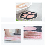 Yeknu Cartoon Cat Paw Flocking Carpet Floor Mat Household Bedroom Toilet Bathroom Non-slip Mat Absorbent Foot Mat