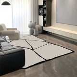 Yeknu French Light Luxury Carpets Irregular Living Room Decoration Carpet Black White Minimalist Bedroom Rugs Sofa Coffee Table Rug IG