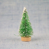 Yeknu 12Pcs Mini Christmas Tree Ornament Small Artificial Pine Sisal Snow Landscape Xmas Trees Christmas Tabletop Navidad Decor Gifts