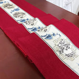 Yeknu Chinese table flag red wedding festive long tea table tablemat dining table TV cabinet Chinese classical style Table Runner