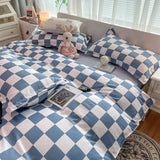 Yeknu Orange Bedding Set Girls Boys Bed Linen Sheet Plaid Duvet Cover No Filling 240x220 Single Double Queen King Bedclothes