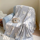 Yeknu Ins Style Blanket  Woolen Ball Style Cloud Soft Jacquard Double-sided Blanket Soft And Warm Suitable For All Seasons