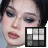 Yeknu 9 Colors Glitter Eyeshadow Palette Waterproof Long Lasting Shimmer Eye Pigment Matte Nude Eye Shadow Powder Daily Eye Cosmetics