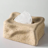 Yeknu Beige Tissue Box Hollow Out  Tissue Box Modern Art Paper Towel Box Napkin Holder for Living Room Coffee Table