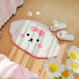 Yeknu Cute Plush Bedroom Rug IG Fashion Girly Living Room Rugs Modern Cartoon Minimalist Cute Carpet Floor Mat Kawaii IG Home Decorate