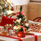 Yeknu 20/30cm Artificial Christmas Tree Table Ornament with LED Light Balls Christmas Decoration for Home New Year Gift Mini