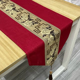 Yeknu Chinese table flag red wedding festive long tea table tablemat dining table TV cabinet Chinese classical style Table Runner