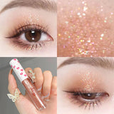 Yeknu 6 Colors Glitter Liquid Eyeshadow Waterproof Pearlescent Shiny Eye Shadow Highlighter Sequins Lying Silkworm Makeup Beauty Tool