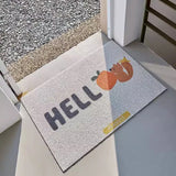 Yeknu Cute Fruit PVC Doormat Cuttable Squirrel Pear House Entrance Welcome Mat Carpet Anti Dust Outdoor Pad Home Room Decor 45x75cm