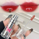 Yeknu Waterproof Mirror Lip Glaze Korean Makeup Lip Gloss Sexy Tea Red Jelly Liquid Lipstick Lasting Moisturizing Natural Lip Cosmetic