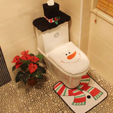 Yeknu New Cute Christmas Toilet Seat Covers Creative Santa Claus Bathroom Mat Xmas Supplies for Home New Year Navidad Gift Decor