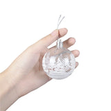 Yeknu 6pcs 6cm Transparent Snow Christmas Balls Pendants for Christmas Tree Decoration Clear Baubles Hanging Ornaments Xmas Navidad