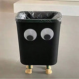 Yeknu Cartoon Cute Big Eyes Trash Can Garbage Bin Home Office Rubbish Bin Bathroom Garbage Bag Container Waste Bucket Kitchen Dustbin