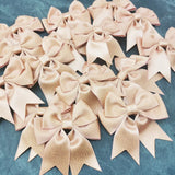 Yeknu (15pcs/pack) Size 7cm Pink Gold Dust Ribbon Bow Handmade Crafts DIY Gift Wrapping Decoration Wedding Party Supplies