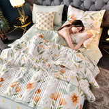 Yeknu Home Textile Bedding Quilt Blankets Throw Bedspread Summer Quilt King Queen Twin Washed Cotton Comforter Bed Quilted Quilt