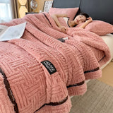 Yeknu New Half Sides Fleece Autumn Winter Blanket Soft Fluffy Maternal and Child Grade Bed Blankets Warm Breathable Sofa Cover Blanket