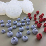 Yeknu 3D Blueberry Raspberry Candle Mold Simulation Fruit Fondant Silicone Mould DIY Chocolate Cookie Baking Mold Cake Decorating Tool