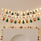 Yeknu LED String Light DIY Handmade Decorated Merry Christmas Holiday Hanging Home Room Background Pull Flag Banner Christmas Pendant