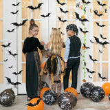 Yeknu 12-120pcs Halloween Decoration 3D Black PVC Bat Halloween Party DIY Decor Wall Sticker Bar Room Halloween Party Scary Decos