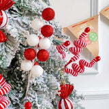 Yeknu 1/2/4 pcs Christmas Tree Candy Canes - Festive Wool Candy Roll Decoration for Christmas, New Year and Winter Holidays