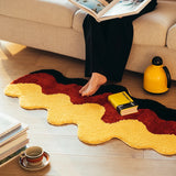 Yeknu Long Bedroom Rug Tufting Mat Soft Irregular Geometric Carpet Bed Side Anti Slip Floor Pad Doormat Aesthetic Home Room Decor